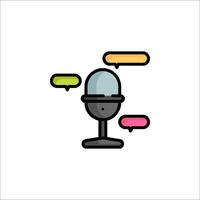A microphone with speech bubbles on it vector
