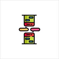 A colorful icon of a stack of two containers vector