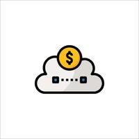 A cloud with a dollar coin on top vector