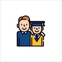 A man and a boy in graduation caps vector