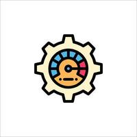 A gearwheel with a clock on it vector