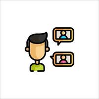 A man with a speech bubble icon vector