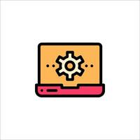A laptop with gears on it vector