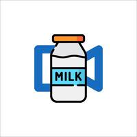A milk bottle with the word milk in it vector