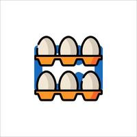 Eggs in a carton icon vector