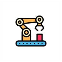 A robot is working on a machine vector