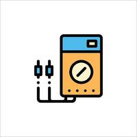 A flat icon of a refrigerator with a plug vector
