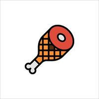 A chicken leg icon on a white background vector
