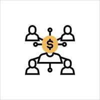 A group of people with a dollar sign on top of them vector