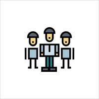 Three people standing in front of a white background vector