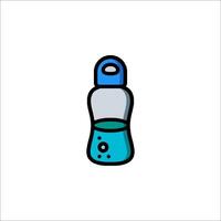 A bottle with water in it is shown in a line drawing vector