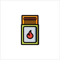 A matchstick with a flame icon vector