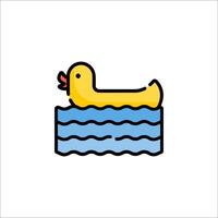 A yellow duck floating in the water vector