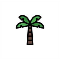 A palm tree icon in a flat style vector
