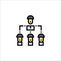 A group of people in a line with a hat on top vector