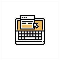 A computer with a keyboard and a mouse icon vector