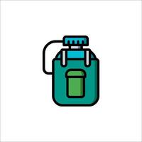 A canister with a green lid and a blue handle vector