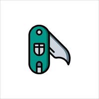 A green knife with a knife on it vector