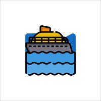 A boat in the ocean icon vector