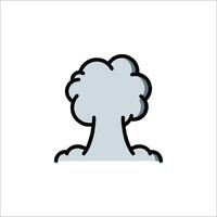 A cartoon cloud with a mushroom cloud on top vector