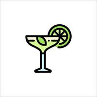 A green margarita with a slice of lime vector