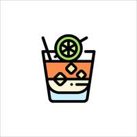 A drink with a lime slice in it vector