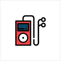 A red mp3 player icon on a white background vector