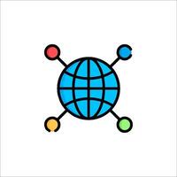 The globe icon with four different colored circles vector
