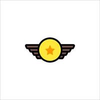 A yellow star with wings on a white background vector