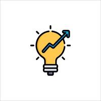Light bulb with arrow going up icon vector