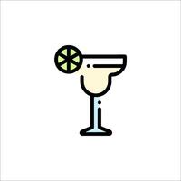 A margarita with a slice of lime on top vector