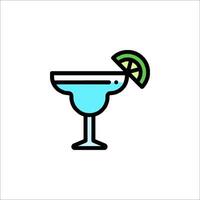 A margarita icon with a slice of lime vector