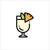 A drink with a slice of pineapple on top vector