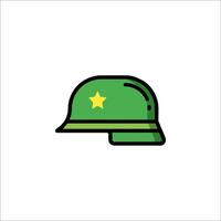 A green army helmet with a star on it vector
