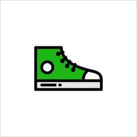 A green shoe icon on a white background vector