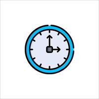 A clock icon with a blue arrow pointing to the right vector