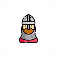 A cartoon man in a helmet with a beard vector
