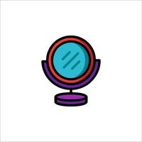 A small mirror with a blue and red stripe on it vector