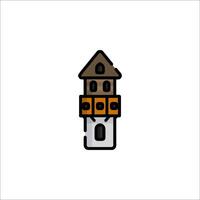 A small tower with a clock on top vector
