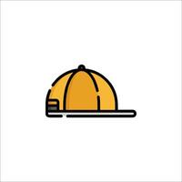 A yellow baseball cap icon on a white background vector
