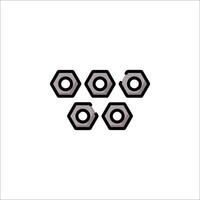 A group of four hex nuts on a white background vector