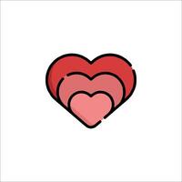 A heart icon with two hearts inside vector