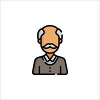 An old man with a mustache and a moustache icon vector