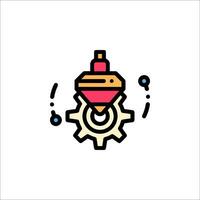 A gear wheel with a red and pink object vector