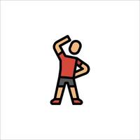 A man in a red shirt is doing a handstand vector