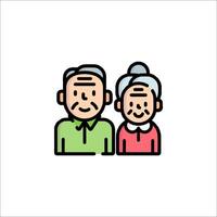 An elderly couple icon in a flat style vector