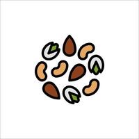 Nuts and nuts in a circle icon vector