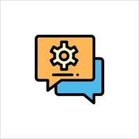 A speech bubble with a gear icon vector