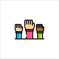 Hands raised icon vector