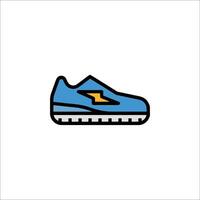 A blue shoe with a yellow lightning bolt on it vector